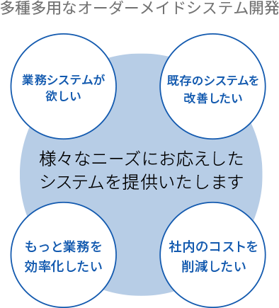 多種多様なオーダーメイドシステム開発